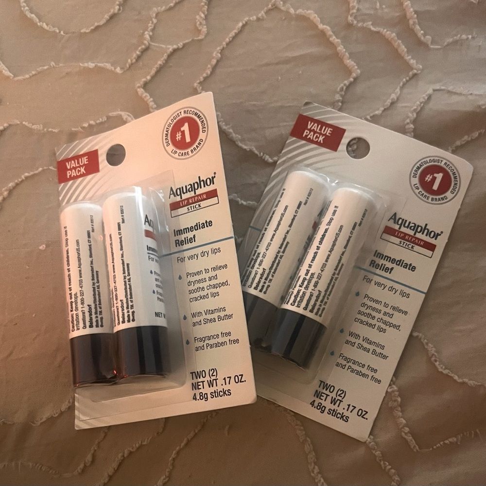 Aquaphor Immediate Relief Repair Sticks | NEW/NIB | Lipcare Bundle 4pc